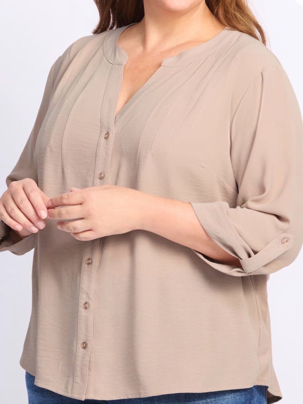 Fortune + Ivy Bella Rolltab Blouse